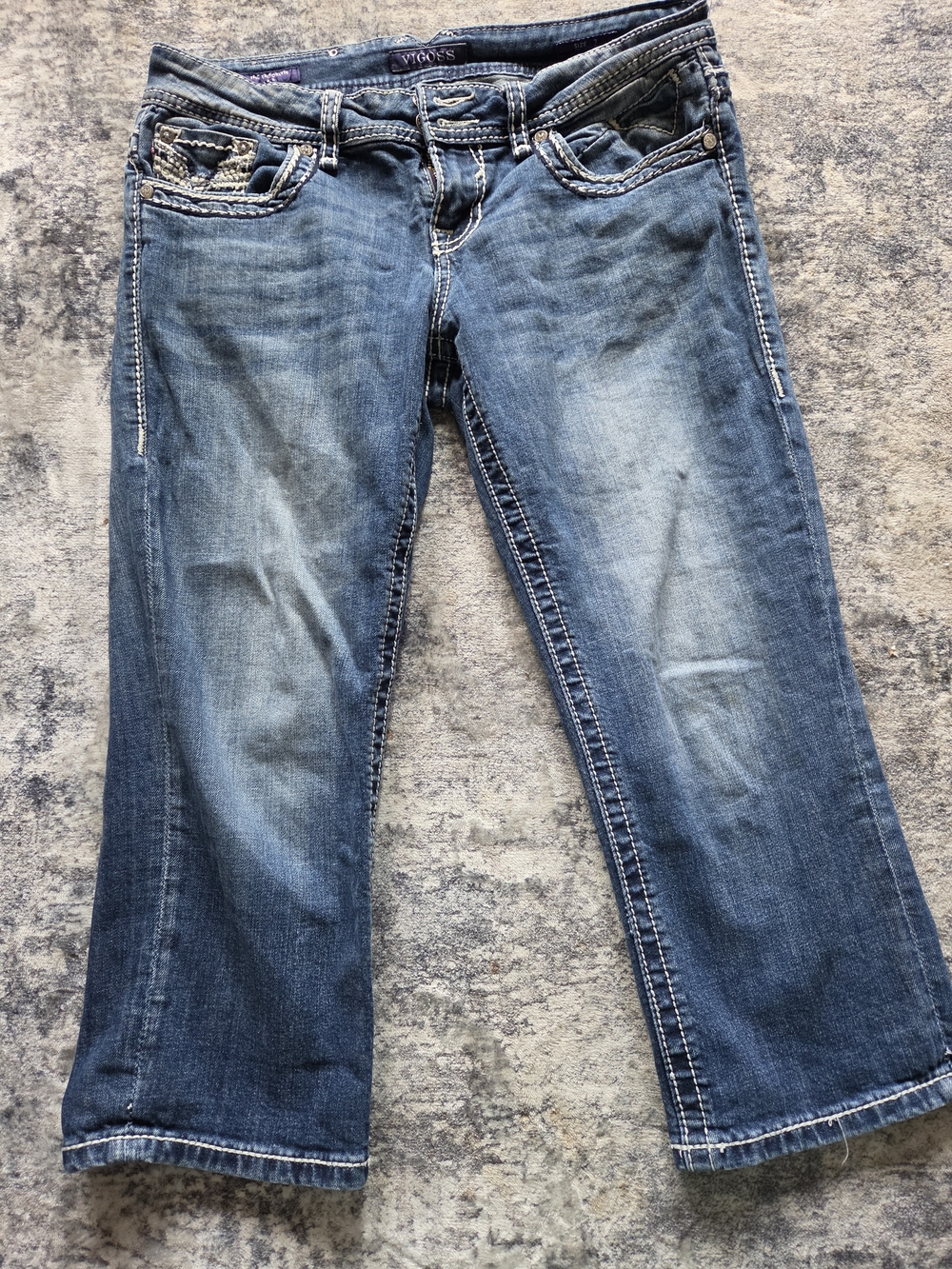 Vigoss Women's Blue Denim Capris